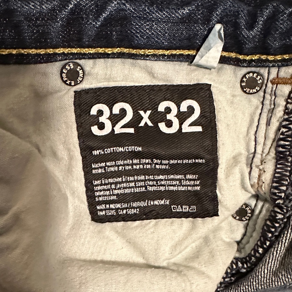 Express Men's Dark Blake Loose Fit Bootcut Jeans. 32x32 - Picture 8 of 8